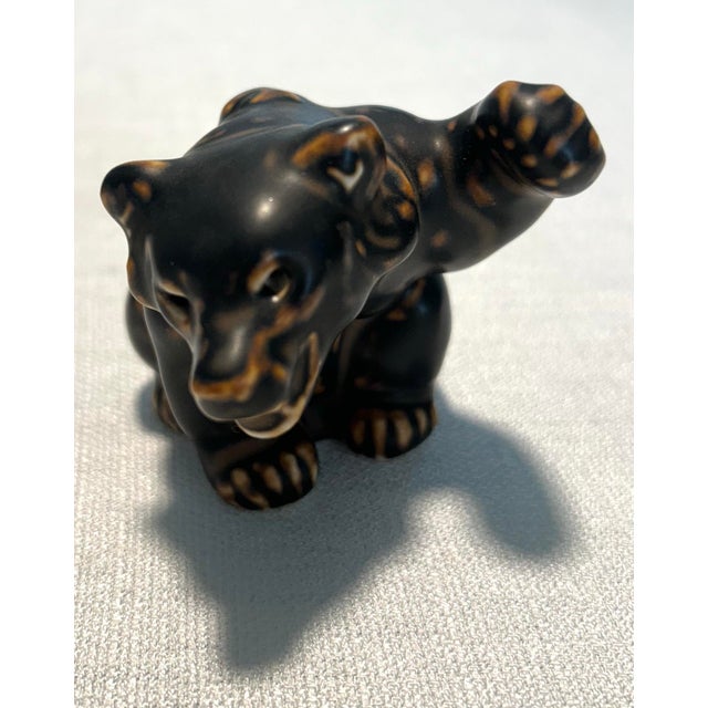 Mid 20th Century Danish Family of Flambé Glazed Stoneware Bear Figurines by Knud Kyhn for Royal Copenhagen - A Six Piece Set For Sale - Image 9 of 10