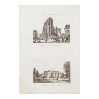 Unknown - French Castle - Original Etching - 19th Century For Sale