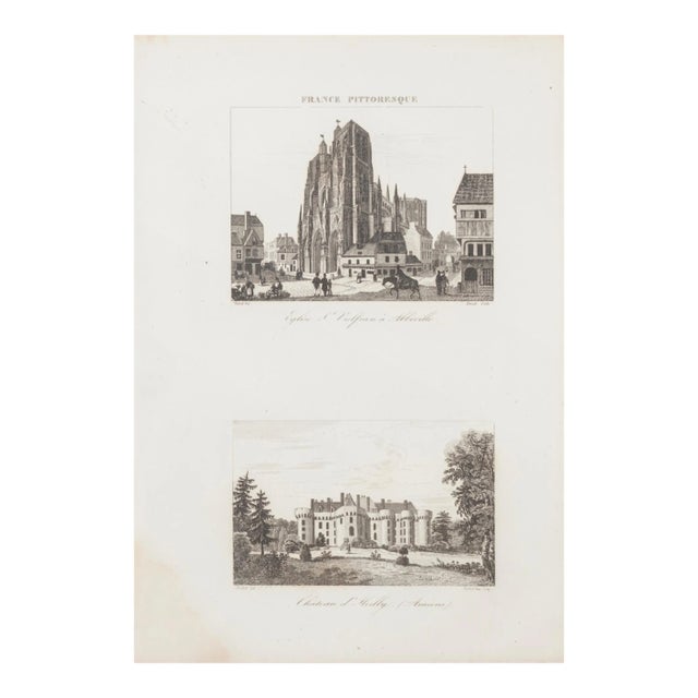 Unknown - French Castle - Original Etching - 19th Century For Sale