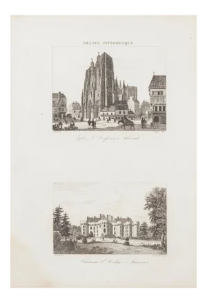 Unknown - French Castle - Original Etching - 19th Century