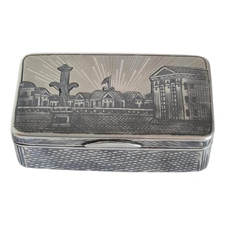 Antique Russian Silver-Gilt Niello Snuff Box, Moscow, 1871 For Sale