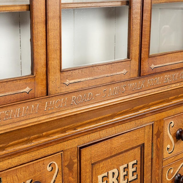 Wood Victorian Oak and Glass Showcase Dresser, 1890s For Sale - Image 7 of 18
