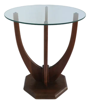 Midcentury Modern Wood and Glass Side Table
