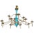 Large Department Store Chandelier, Robin's Egg Blue and Brass For Sale - Image 9 of 9