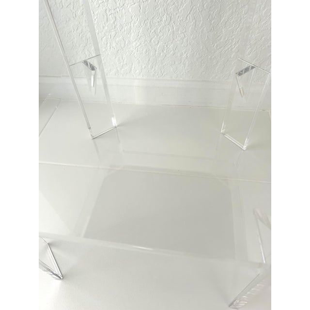 1960s Mid-Century Lucite Mirror Occasional Side Table For Sale - Image 5 of 6