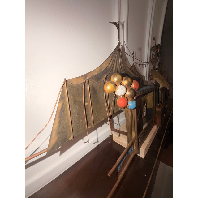 Vintage 1970s C. Jeré (Curtis Jeré) large-scale carnival wall sculpture, signed “C. Jeré.” This impressive three-...