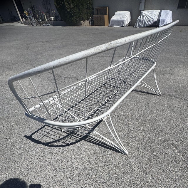 1960s Vintage Mid- Century Homecrest Wrought Iron Grenada 3seated Patio Sofa. 1950’s-60’s, Attributed For Sale - Image 5 of 14
