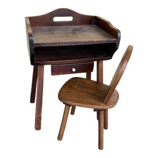1940s Child of Desk & Chair - Set of 2 For Sale