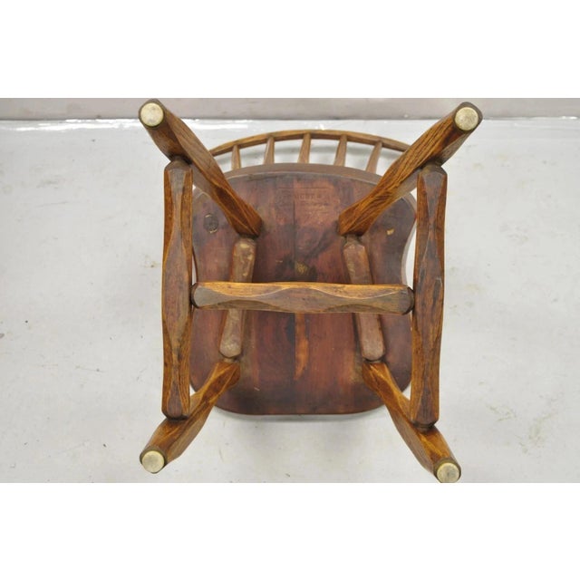 Wood Antique Hunt Country Furniture Colonial Pine Wood Hickory Style Side Chairs Pair For Sale - Image 7 of 11