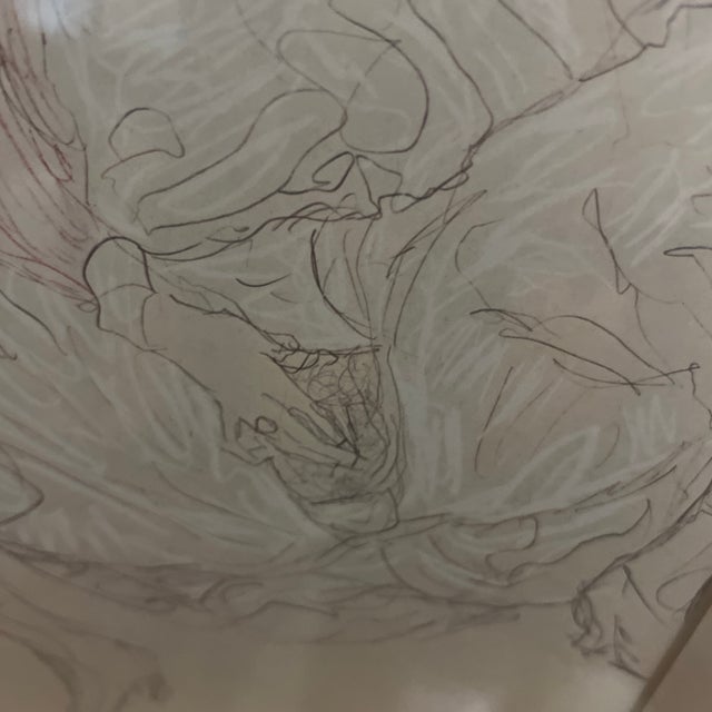 1910s Print of Panicle Drawing Coloured Sketch on Paper by the Austrian Symbolist Painter Gustav Klimt of a Reclining Figure For Sale - Image 10 of 12