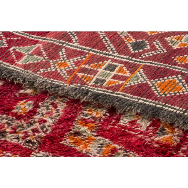 Textile Vintage Moroccan Berber Shag Wool Rug With Diamond Grid by Rug & Kilim, 1950-1959 For Sale - Image 7 of 9
