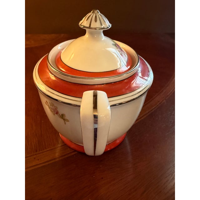 Ceramic Vintage Noritake M Tea Pot and Sugar Bowl N749 Handpainted ca.1950 For Sale - Image 7 of 16