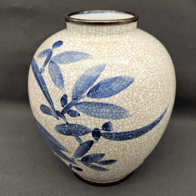 Ceramic Vase with Floral Decoration from Bing & Grondahl, 1950s For Sale - Image 4 of 7