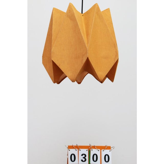 Orange Vintage Fabric Hanging Lamp, 1960s For Sale - Image 13 of 14