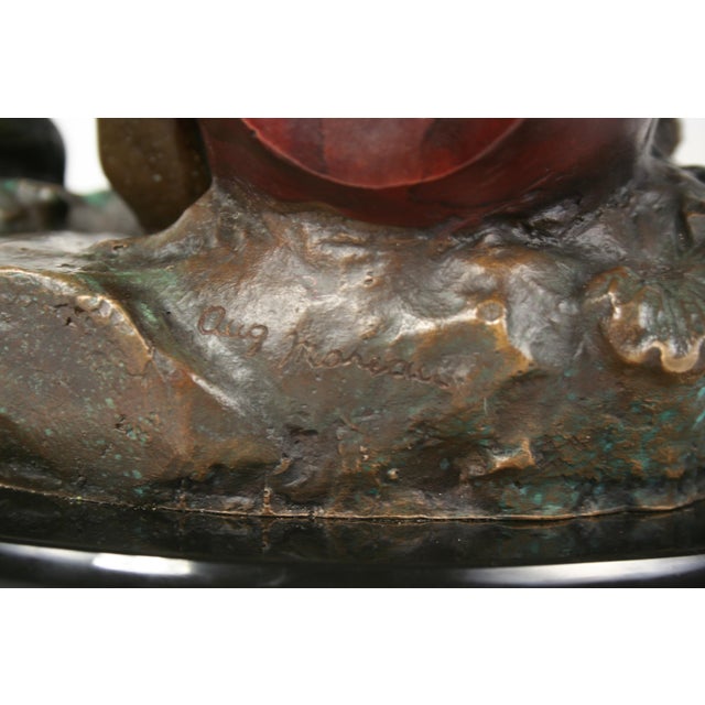 1990s Art Deco/Nouveau Nude Sculpture Bronze with Pixy For Sale - Image 14 of 18