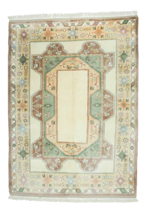 1940s Vintage Turkish Hand-Knotted Area Rug