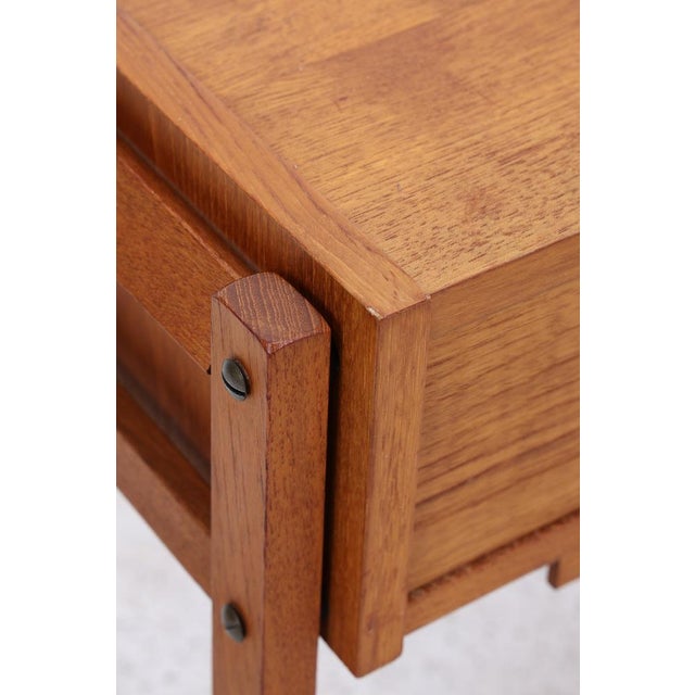 Brown Mid-Century Danish Teak Sewing Box on Wheels, 1960s For Sale - Image 8 of 15