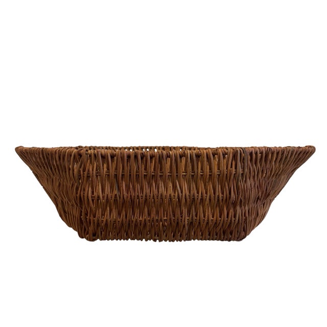 Wood Woven Rattan Scallop Coastal Clam Sea Shell Shape Basket Trays (Set of 2) For Sale - Image 7 of 7