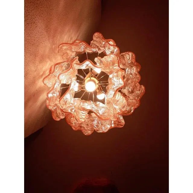 Pink Contemporary Pink "Fiamme" Murano Glass Chandelier For Sale - Image 8 of 9