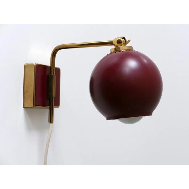 Maroon Mid-Century Modern German Sconce by Paul Neuhaus, 1950s For Sale - Image 8 of 18