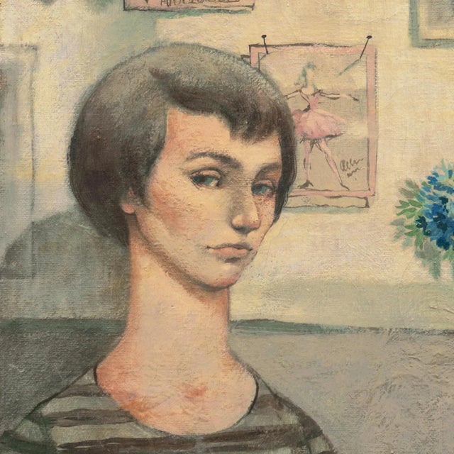 'Blue Eyed Girl' by Robert Childers, 1954, Pennsylvania Academy of Fine Art, Philadelphia Museum, Pennsylvania Artist, Trompe l'Oeil For Sale In Monterey, CA - Image 6 of 8