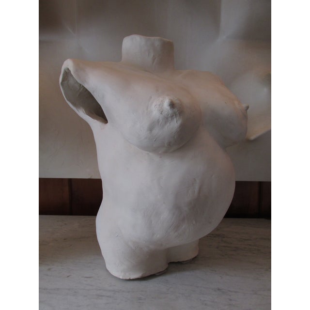 Large vintage plaster figure of nude pregnant woman / fertility goddess. Presents gravitas and power. Weighty and...