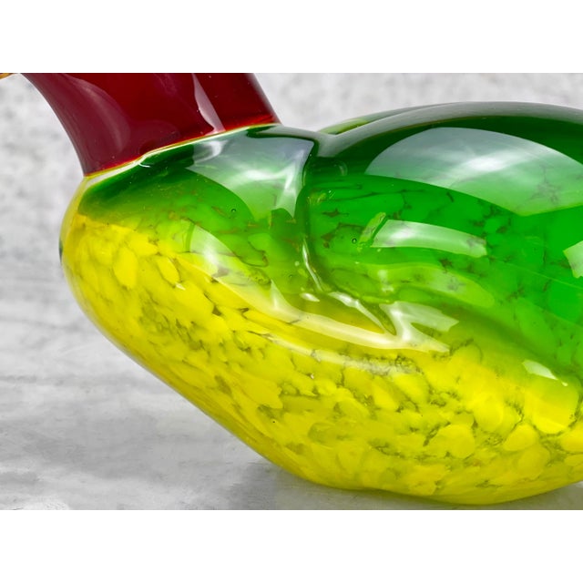 Glass Vintage Italian Murano Art Glass Duck Sculpture Paper Weight For Sale - Image 7 of 10