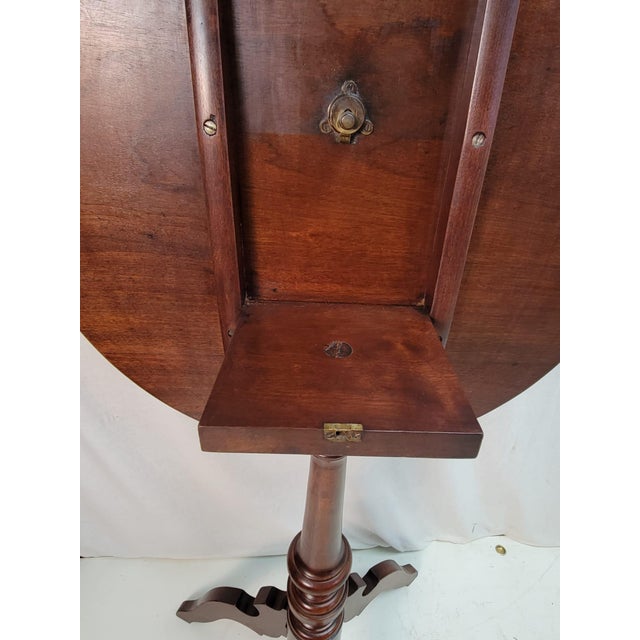 Brown 19th Century Victorian American Solid Walnut Tilt Top Side Table For Sale - Image 8 of 11