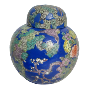 Antique Qing Dynasty Famille Rose Blue Glaze