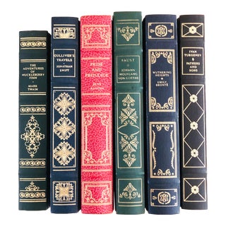 1980’s Franklin Mint Leather Books-Set of 6 For Sale