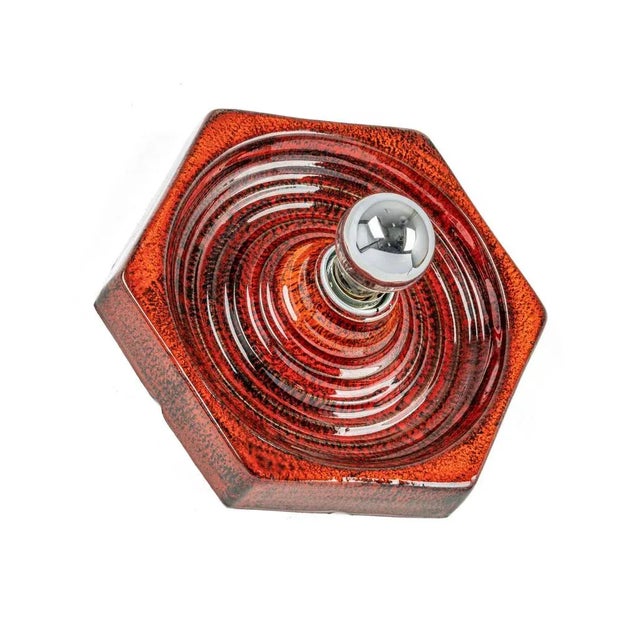 Red and Orange Ceramic Wall Lights, Germany, 1970s For Sale - Image 4 of 12