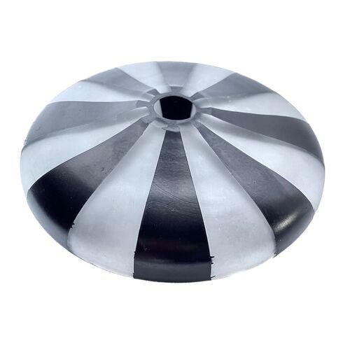 Contemporary Vintage Striped Frosted Glass Disk Vase For Sale - Image 3 of 5