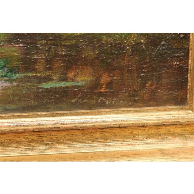 French Country River Landscape, C. 1910 For Sale - Image 9 of 9