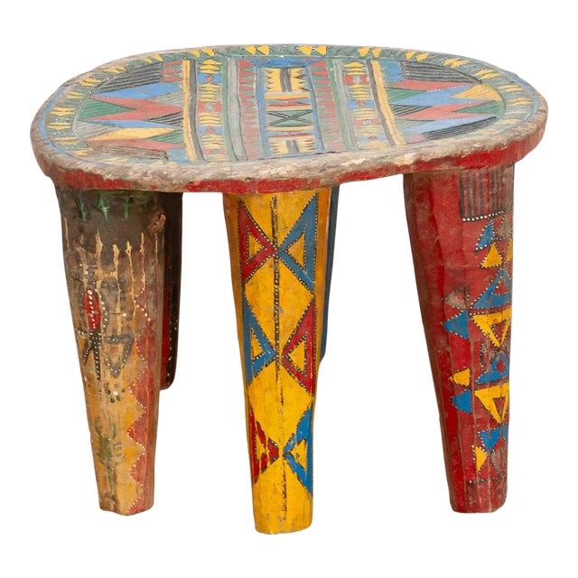 Antique Tribal Motif Nupe Stool For Sale