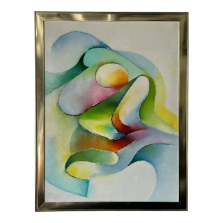 70's Hilda Rindom Expressionist Abstract Painting For Sale