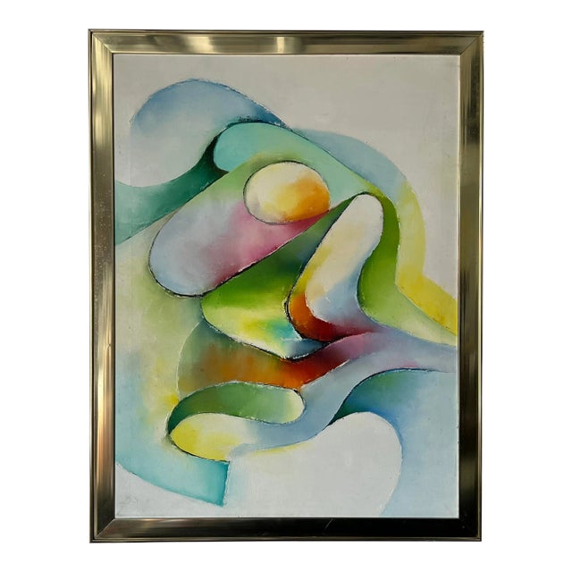 70's Hilda Rindom Expressionist Abstract Painting/Sold For Sale