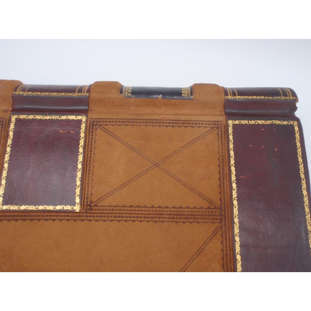 Burgundy Antique Extra Large Leather Bank Journal Ledger #7 New York 1894-1896 For Sale - Image 8 of 15