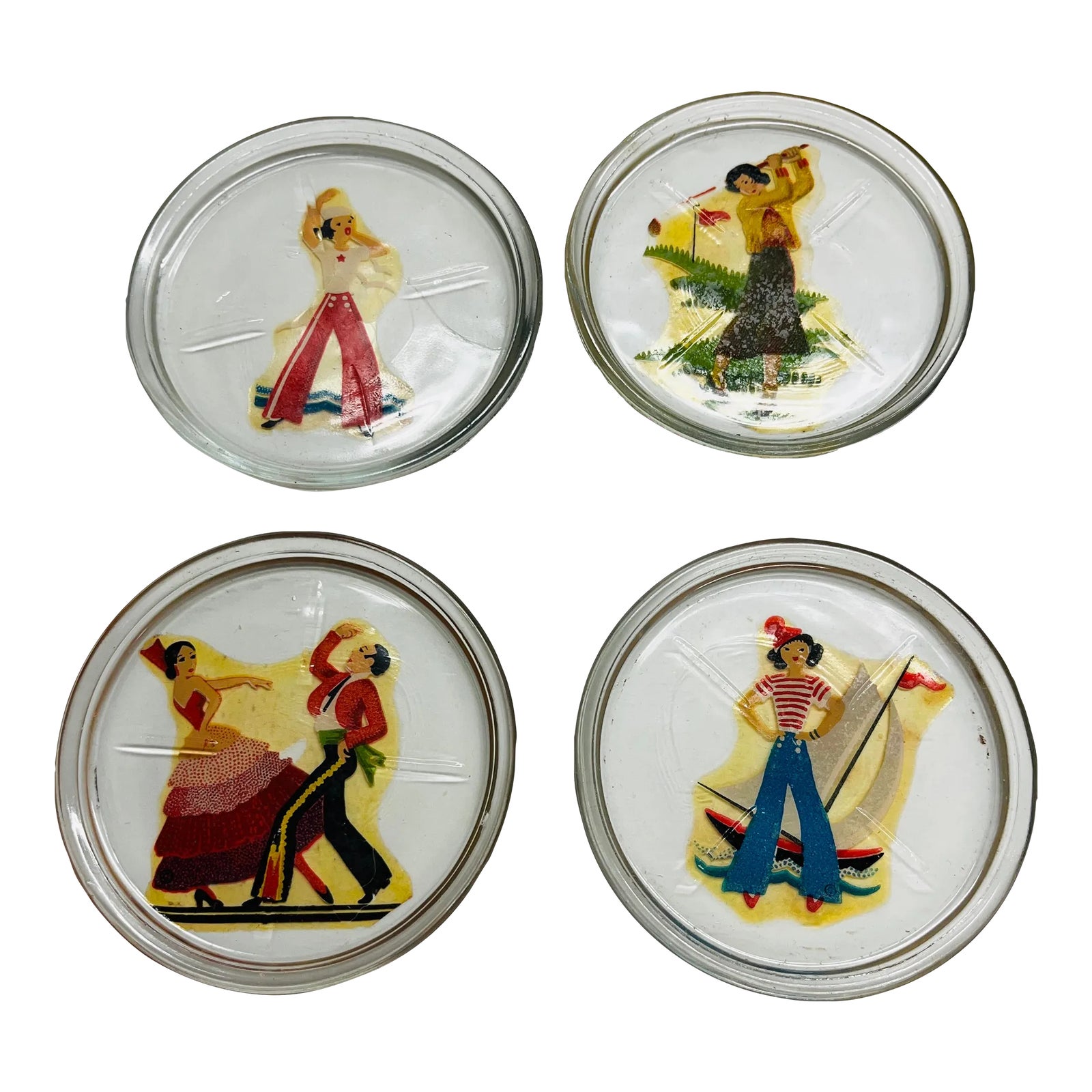 1939 New York World's Fair Glass Souvenir Coasters Set of 4 Chairish