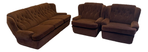 Vintage Brown Seating Modules, 1970s, Set of 3