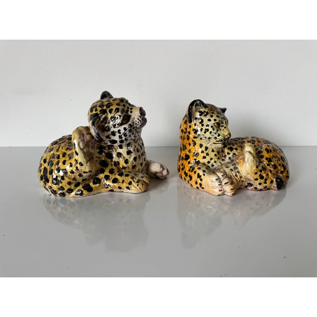 Italian Vintage Tiger Cub Decorative Figurines - A Pair For Sale - Image 11 of 11