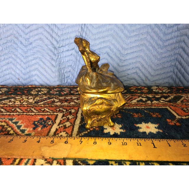 Figurative Early 20th Century Antique Brass Figural Jewelry Box Weidlich Bros Mfg For Sale - Image 3 of 13