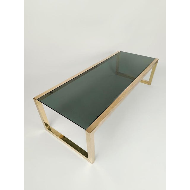 Large Mid-Century Brass Coffee Table, Italy, 1970s For Sale - Image 9 of 18