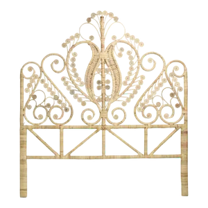 Matthew Izzo Lollipop Rattan Peacock Queen Headboard