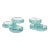 Vintage Signed Sea Green Glass Tiered Candlesticks Pair Of, 1993 For Sale