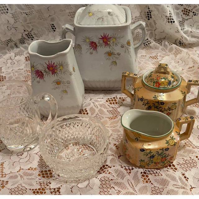 This is at unique collection Vintage & Antique of Creamer sets: “Waterford Crystal” 1950 Creamer & Sugar Bowl. This...