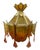 Vintage Art Deco Stained Glass Lantern Chandelier, 1920s For Sale