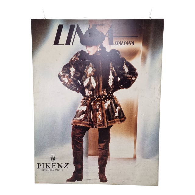 Italian Linea Italiana Fashion Exhibition Poster on Aluminum, 1982 For Sale