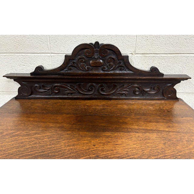 Wood Antique English 19th Century Matthew Rose & Sons Console Table Buffet Sideboard For Sale - Image 7 of 11