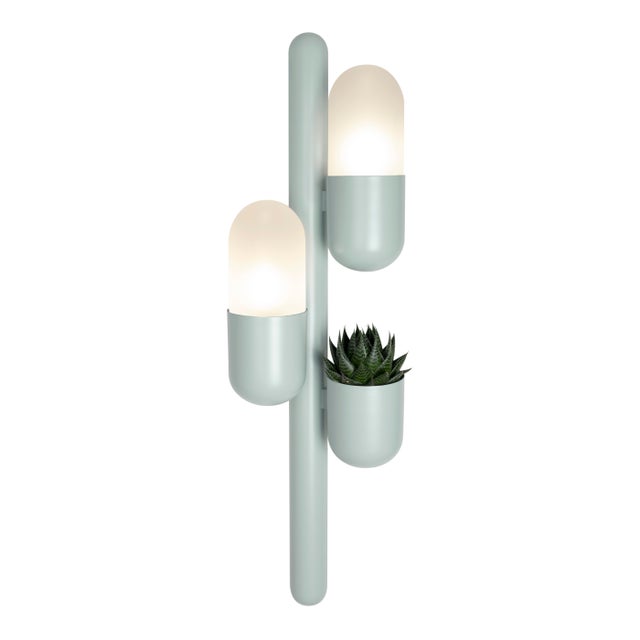 Blue Cactus Wall Lamps by Creativemary, Set of 2 For Sale - Image 8 of 10