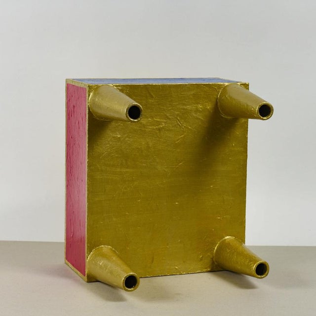 Blue Mid-Century Modern Cardboard Side Table For Sale - Image 8 of 9